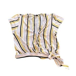 Free Press Striped Crossover Blouse​​​​​​​​​​​